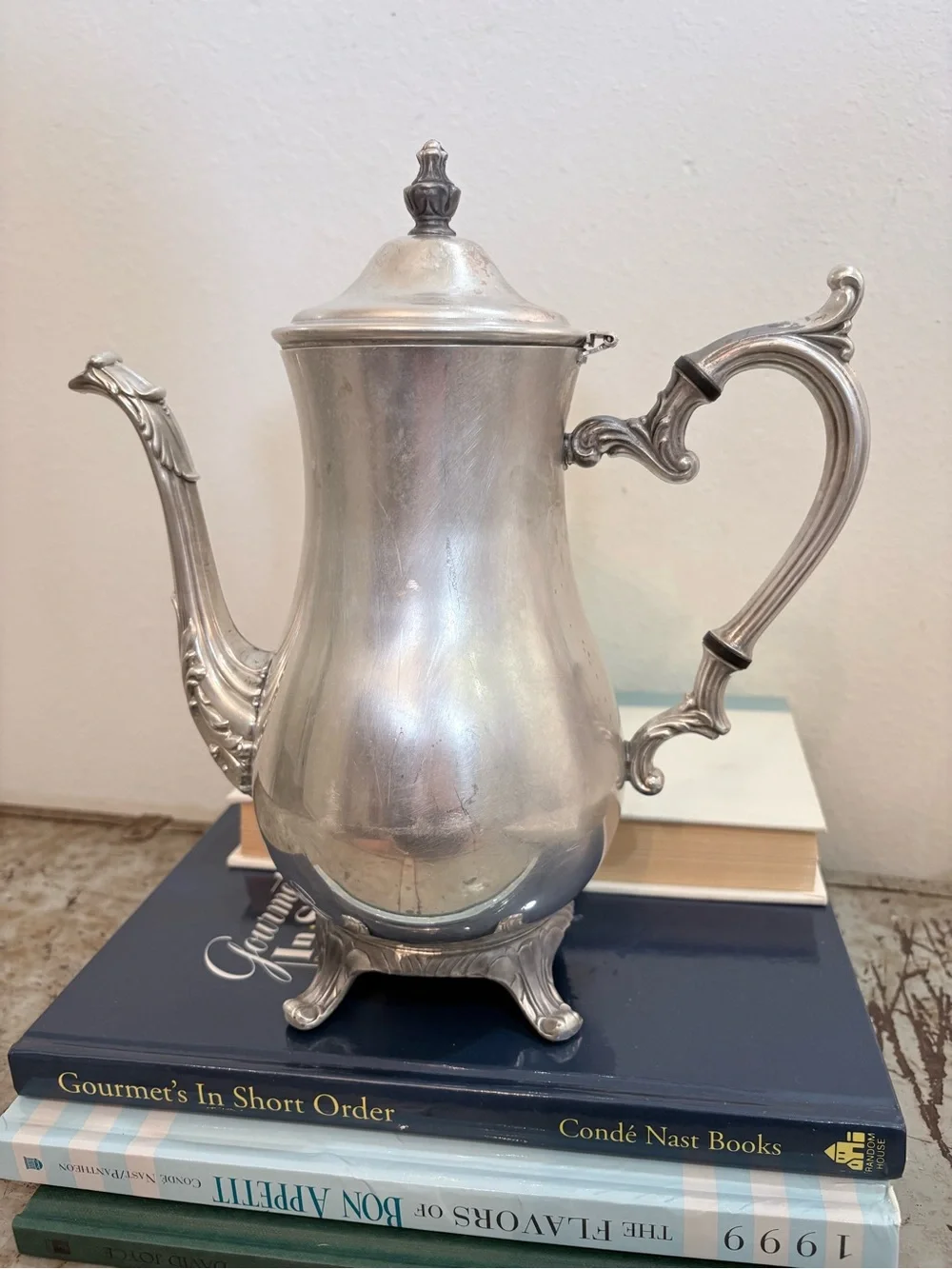 Silver Tone Vintage-Style Coffee Pot